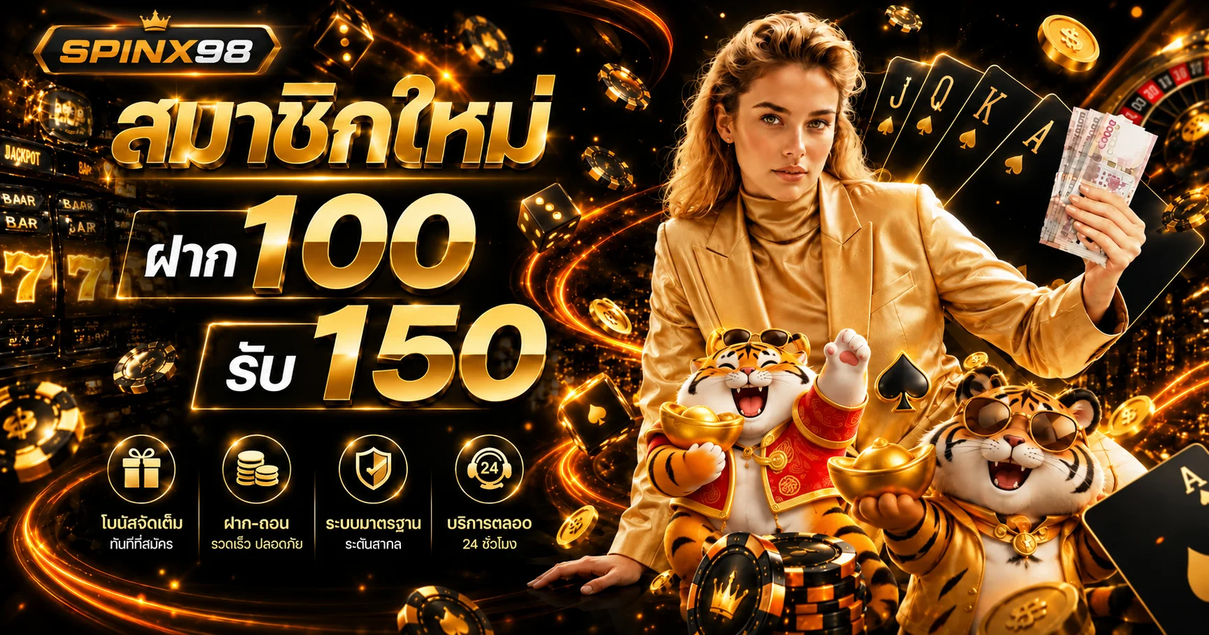 ภาพสมาชิกใหม่และระบบฝากถอนของ SPINX98